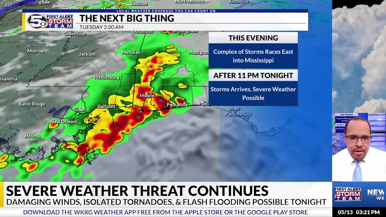 Severe Threat Continues Tonight on the Gulf Coast – WKRG News 5