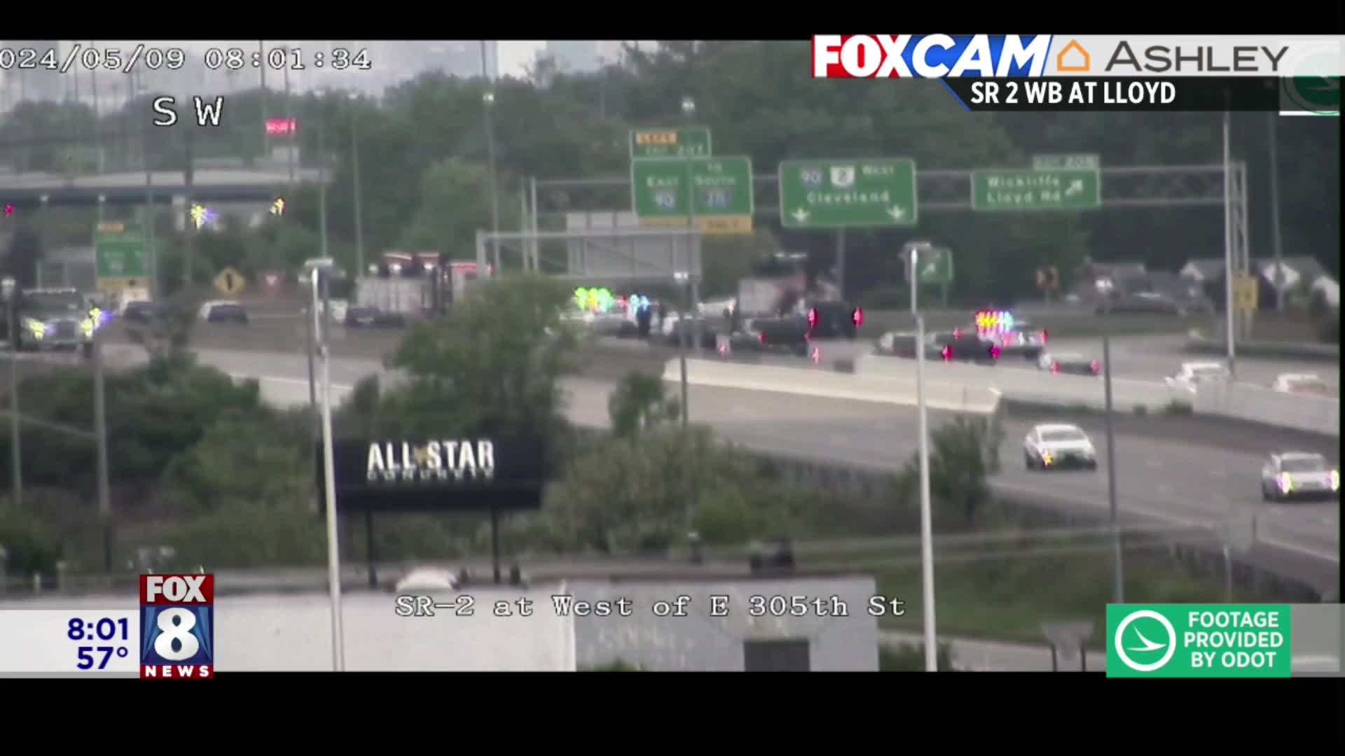 Crash snarls traffic on state Route 2 – Fox 8 Cleveland WJW