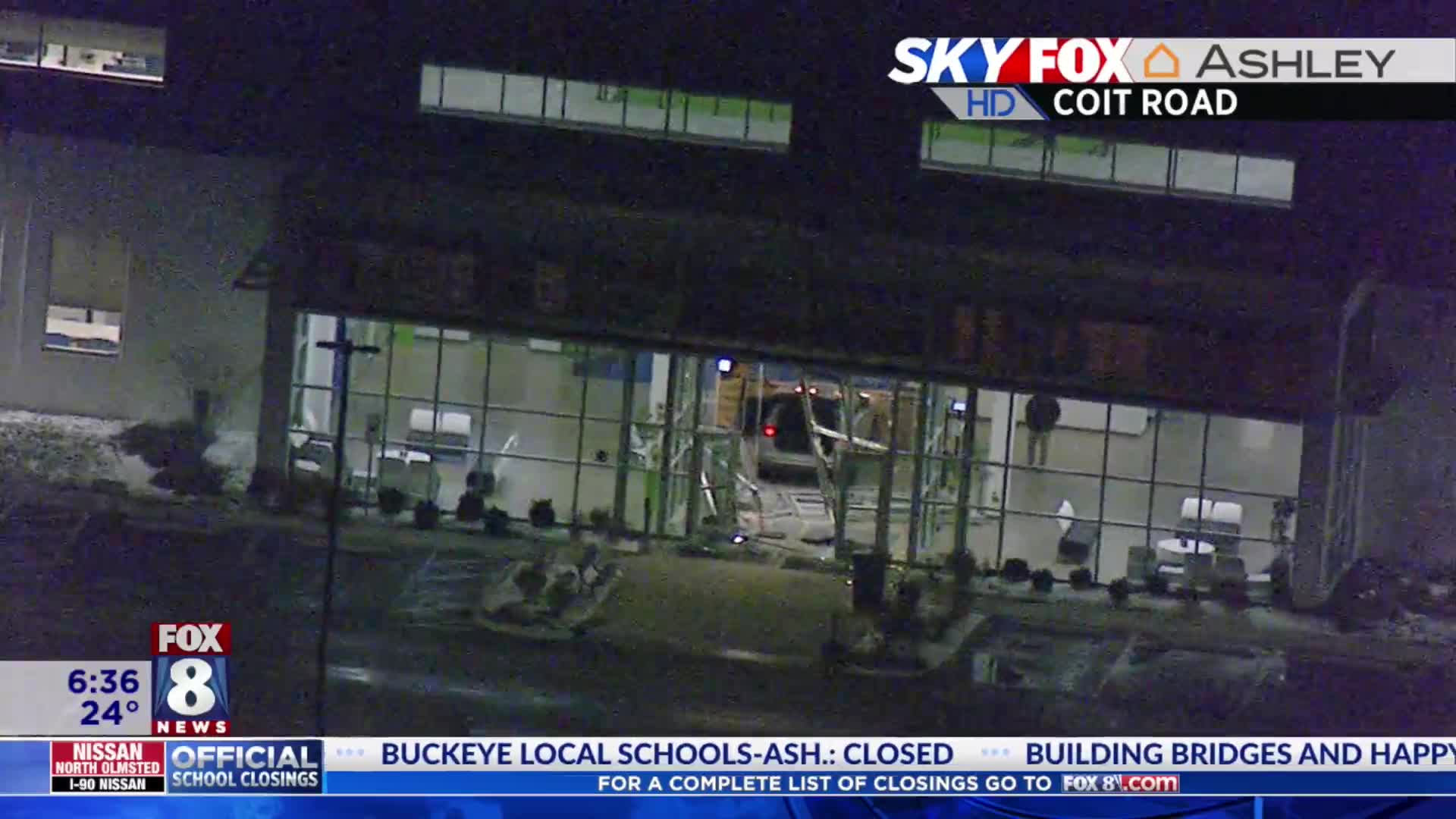 SkyFOX: Vehicle smashes into lobby of food bank – Fox 8 Cleveland WJW