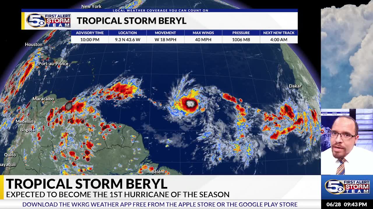 Tropical Storm Beryl Forms, Forecast to Become a Hurricane – WKRG News 5